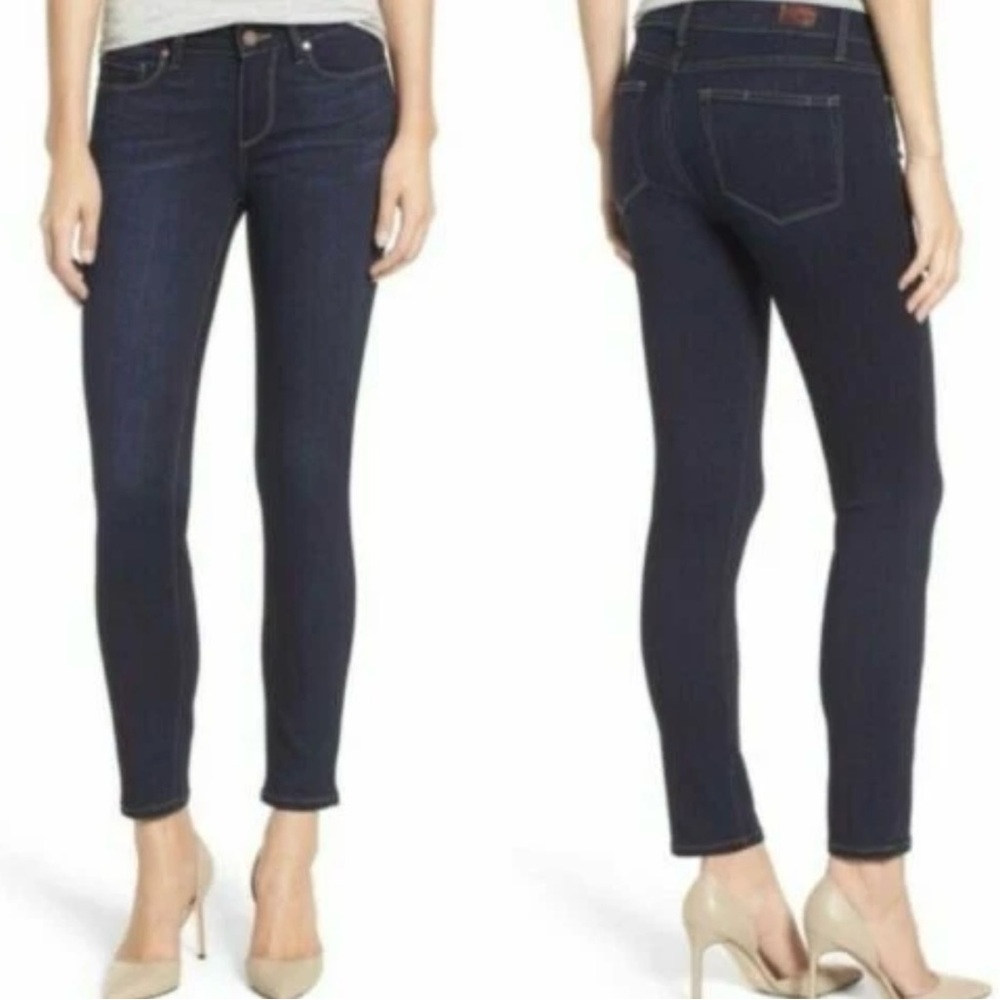PAIGE Women's Deep Indigo Skinny Jeans ✨ Verdugo Ankle Mid~Rise ✨